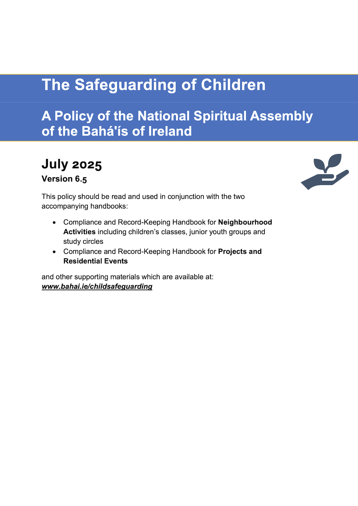 Policy for the Safeguarding of Children Version 6_5