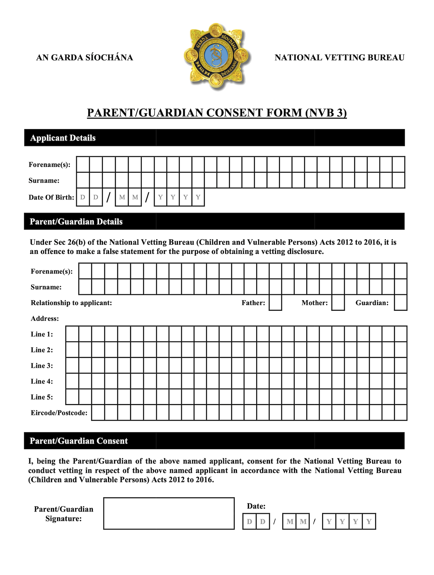 Parent Guardian Consent Form - NVB 3